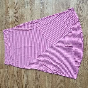 (M) Bass Striped Ultra Soft Long High Skirt Vacation Classic Layers